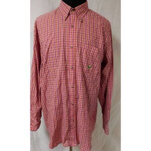 Wrangler Riata Mens XXL Red Mauve Plaid Long Sleeve Button Down Western Shirt
